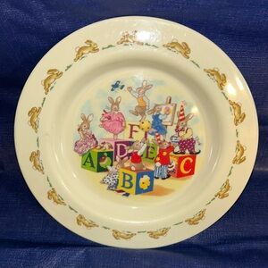 Royal Doulton Bunnykins ABC Alphabet Blocks melamine plate,